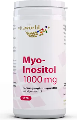 Image de Vitaworld Myo-Inositol 1000 gélules pour soutenir la transmission des signaux nerveux, 120 gélules