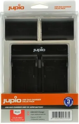 Obrázok produktu pre Sada Jupio 2x LP-E6 1700mAh + USB duálna nabíjačka