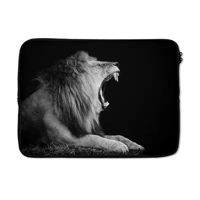Produktbild von MuchoWow® Laptop Hülle 14 ZollLöwe - Schwarz - Weiß - Tier Laptoptasche - Laptoptasche - Stoßsicher - Schutzhaube