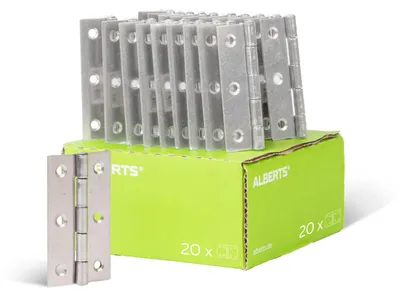 Produktbild von Alberts Scharnier | schmal | Edelstahl | 82 x 44 mm | 20er Set