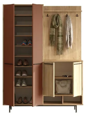 Produktbild von Tignale - Garderobe, 147x36x196h cm Terrakotta Braun, Kleiderständer