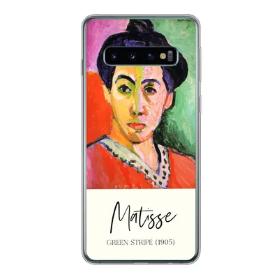Produktbild von MuchoWow® Handyhülle Schutzhülle Hülle für Samsung Galaxy S10 Matisse - Grüner Streifen (1905) - Alte Meister Silikon Softcase Handy Hülle - Handytasche