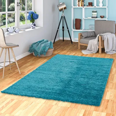 Produktbild von Hochflor Langflor Shaggy Teppich Aloha Türkis, Größe:160x230 cm