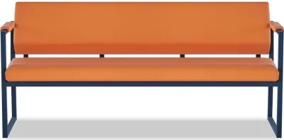 Produktbild von Oranges Arbeitszimmer Sofa Designer 3-Sitzer Büro Sitzmöbel Ledersofa