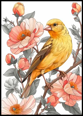 Produktbild von Plakat 64x90cm Frühlingssänger
