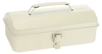 Image de Omgoods - Boîte à outils en acier portable avec toit en pente et fermeture métallique - 11,4 pouces