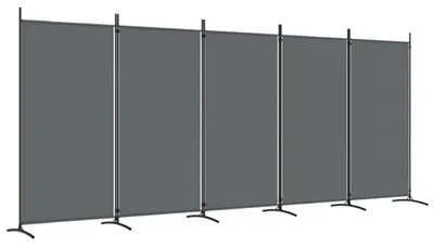 Zdjęcie produktu dla Parawan materiałowy, przegroda do pomieszczenia, 433x180 cm, antracyt, 5-częściowy