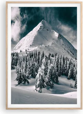 Produktbild von Gerahmtes Poster - Rahmen in heller Eiche - Dunkel Himmel Berg - 70x100 cm - Wand Bild - Wanddeko - Wandbilder - Kunstposter - Wandposter - Bilderrahmen - Bilder - Kunstdruck - P2NPA70x100-4459