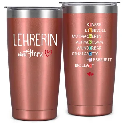 Productafbeelding van Geïsoleerde thermosbeker van 600 ml met rietje en deksel, speciaal voor leerkrachten