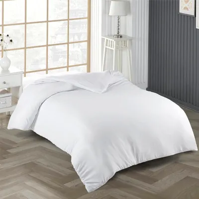 Produktbild von Bettwäsche Bettbezug 220x240 cm Einfarbig 100% Baumwolle Weiss