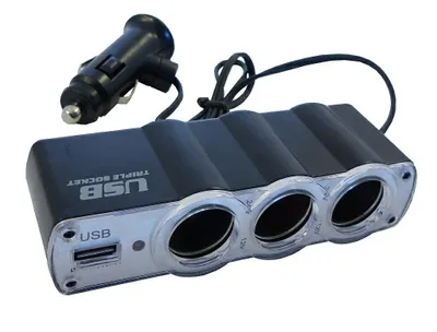 Zdjęcie produktu dla Rozgałęźnik gniazda zapalniczki samochodowej 12V z USB