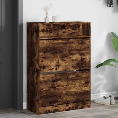 Obrázok produktu pre Skriňa na topánky s 2 chlopňami, údený dub 80x34x116 cm