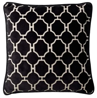 Kissenbezug 45x45 cm, Schwarz, 100% Polyester, Reißverschluss