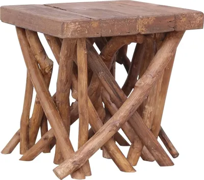 Image de Maison Exclusive - Table basse en bois rond 40 x 40 x 40 cm, bois massif