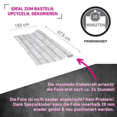 Produktbild von Klebefolie Mauer weiß - 67,5x150cm