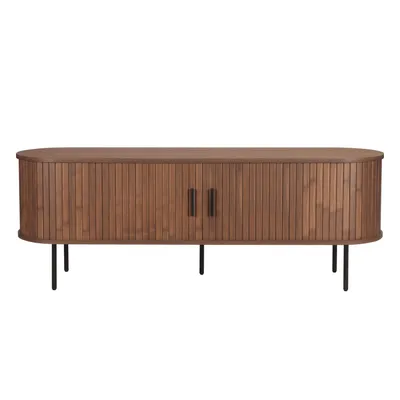 Produktbild von Möbilia Lowboard | 2 Schiebetüren | B 150 x T 40 x H 55 cm | walnuss – schwarz | 32020004 | Serie LOWBOARD