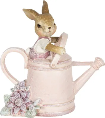 Image de Clayre & Eef Figurine Lapin 10x6x11 cm Rose Plastique