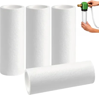 Produktbild von 4 Stück 80 µm Ersatzfilter für Grünbeck Wasserfilter FS 1", PP-Baumwolle, ohne Schutzglocke, Hauswasserfilter Ersatz Kerzenfi