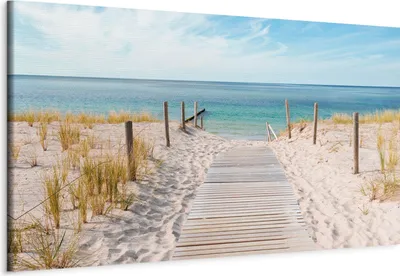 Produktbild von Italienischer Leinwand Leinwandbild - The Silence of the Sea 120x40 cm Landschaften c-A-0107-b-a