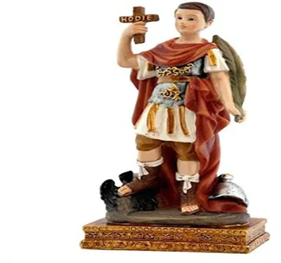 San Expedito Figur, 13,5 cm, Harz, mehrfarbig