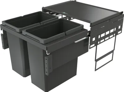Produktbild von NABER 8013308 Abfallsammler 56 (2x28) Liter Cox® Base 460 S/600-2 anthrazit, H 460 mm
