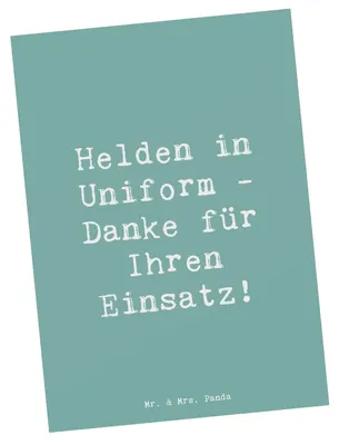 Produktbild von Mr. & Mrs. Panda Postkarte Spruch Polizist Held - Meeresbrise - Geschenk, Aufmerksamkeit, Postkarten, Einsatz, Ansichtskarte, Schutz, Dankeschön, Fotokarte, liebevoll
