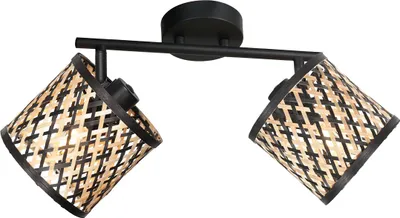 Image de Mexlite - spot - Bambus - naturel noir - bambou métal - spot en saillie - E14 - 4488ZW