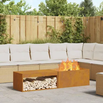 Image de Brasero à bois - Foyer de jardin extérieur, foyer de terrasse, brasero - Résistant aux intempéries, acier résistant