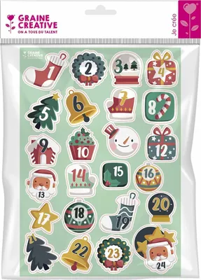 Produktbild von 24 Adventskalender-Sticker - Frohe Weihnachten