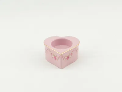 Produktbild von Herz Kerzenhalter für Teelicht, rosa Porzellan, Blumen, Leander