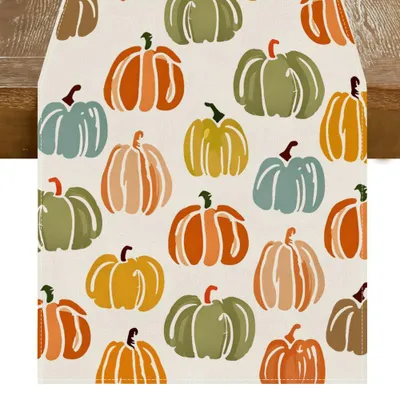 Produktbild von Tischläufer - Mit Kürbis-Motiv - Herbstliche Tischdekoration - 40x140 cm