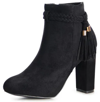 Produktbild von topschuhe24 1005 Damen Plateau Stiefeletten Ankle Boots, Farbe:Schwarz, Größe:36 EU