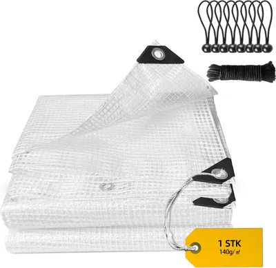 Produktbild von Planen wasserdicht 2 x 3 m, 140 g/m², transparent, reißfest, für den Außenbereich