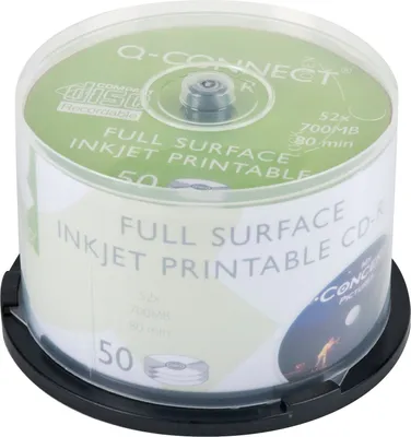 Obrázek produktu pro Q-CONNECT KF18020 CD-R 50 CD-R s možností potisku včetně URA, 700MB, 80min