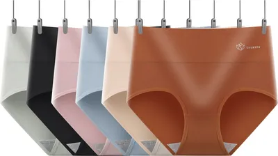 Produktbild von MODFU 6er Pack Baumwolle Unterwäsche Damen Unterhosen Frauen Brazilian Slip Baumwoll Slips Soft Hipster y Panties Unterhose Women Underwear Weich Unterhose Mehrpack XL
