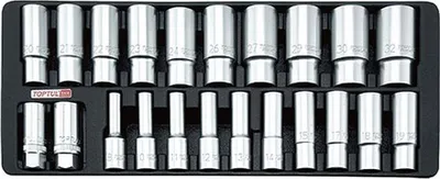Produktbild von TOPTUL Steckschlüsselsatz GAAT2202 Chrom-Vanadium-Stahl 4.24kg