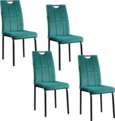 Produktbild von Denton Samt Esszimmerstuhl 4er Set, Sitzhöhe 47 cm, B 41,5 x H 96,5 x T 52,5 cm