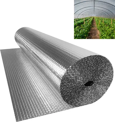 Produktbild von UISEBRT Isolierfolie Dämmfolie Doppelte Alu-Luftpolsterfolie Dachisolierung 3-4mm Isolierungsfolie für Wärmedämmung, Kälteschutz und Verdunklung (1 x 10m, 10㎡)