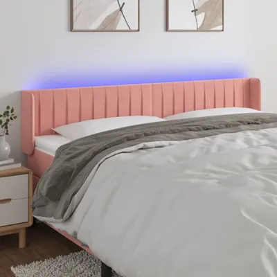 Produktbild von The Living Store LED Kopfteil Rosa 183x16x78/88 cm Samt