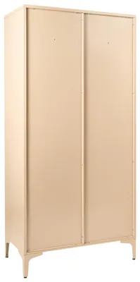 Produktbild von BELIANI Kleiderschrank Beige aus Stahl mit 2 Türen 3 Fächern und Kleiderstange Kaschmir Industrial Style Schrank für Schlafzimmer Homeoffice