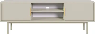 Immagine prodotto di Mobile TV Selsey Viviaro - Mobiletto TV con due vani a giorno, grigio-beige, 154 cm