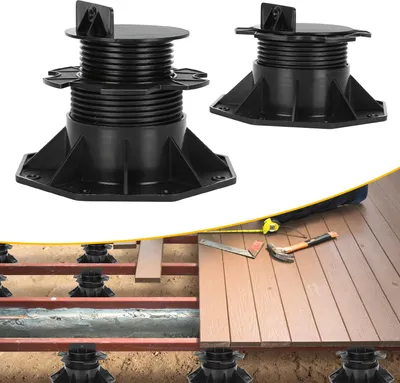 Produktbild von Ikodm Stelzlager Höhenverstellbar 30 Stück Stellfuss 60-140mm Plattenlager - Stelzlager für Terrassenplatten-Unterkonstruktion Holz, WPC und Stein