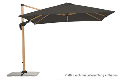 Produktbild von Schneider Ampelschirm RHODOS TWIST WOODY ca. 300 x 300 cm, anthrazit