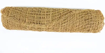 A rolled-up mat made of natural fibers, likely for erosion control or landscaping.