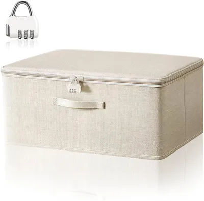 Produktbild von Aufbewahrungsbox mit Zahlenschloss 30x20x14 cm, Kleideraufbewahrung, mit Griffen, staubdicht