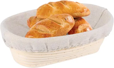 Produktbild von Brotgärkorb – ovaler handgefertigter Korb aus Rattan für Sauerteig