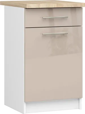 Produktbild von Akord Küchenschrank Oliwia Mit Arbeitsplatte Weiß/Cappuccino Hochglanz 50X46X85 Cm