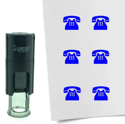 Obrázok produktu pre CombiCraft Stamp Telefón 10 mm okrúhly - Modrý atrament