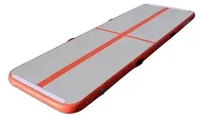 Immagine prodotto di Tappetino da ginnastica gonfiabile, in PVC resistente, versatile per yoga e fitness, colore arancione, 400x100x10 cm-b