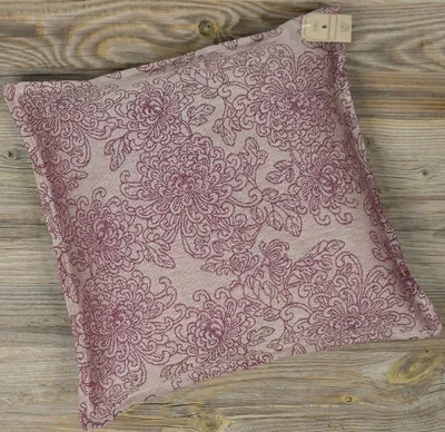 Produktbild von Kissen-Bezug 40x40 cm Vintage Blumen rot beige Baumwolle-Mix